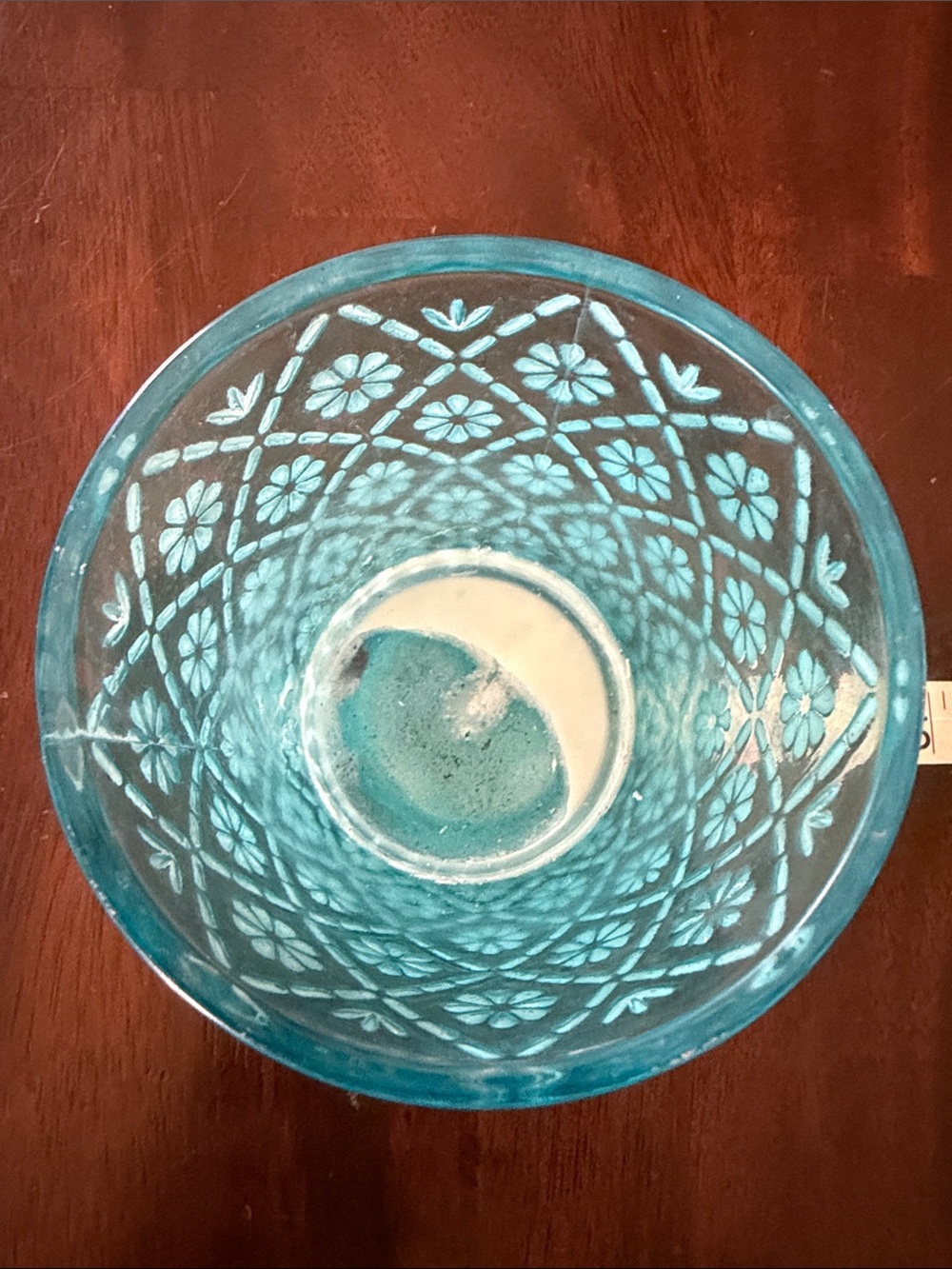 Yankee Candle Blue and Green Floral Glass Votive Holders - Picture 8 of 8